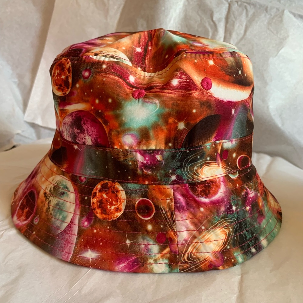 Neon Cosmic Galaxy Bucket Hat
